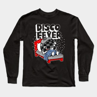 Disco Fever Original Funny Cute 70's Retro Disco Ball Party Cartoon Long Sleeve T-Shirt